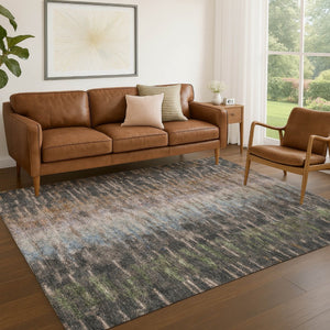 HomeRoots 10' Abstract Granite Gray & Brown Washable Area Rug - Durable Indoor/Outdoor Design for High-Traffic Spaces 659107
