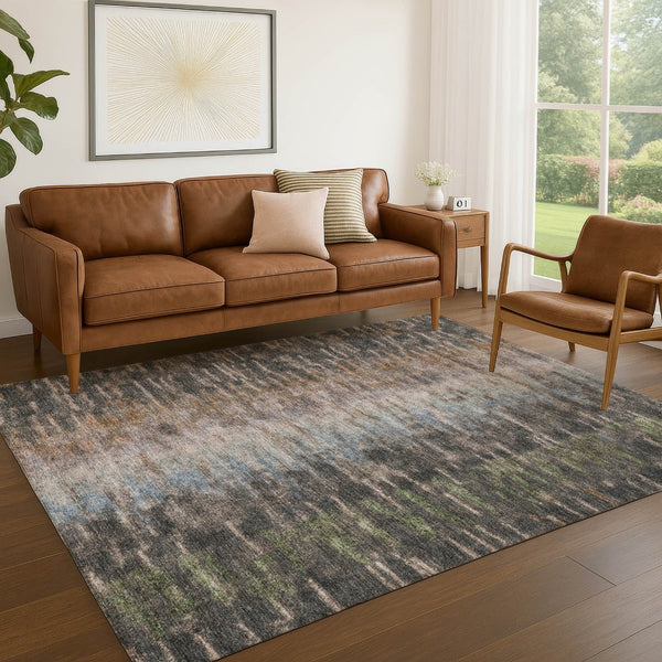 HomeRoots 10' Abstract Granite Gray & Brown Washable Area Rug - Durable Indoor/Outdoor Design for High-Traffic Spaces 659107