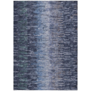 HomeRoots 5' Navy Blue and Ivory Abstract Area Rug – Stylish, Washable Indoor/Outdoor Design for Any Space 659109