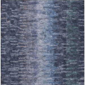 HomeRoots 9' X 12' Navy Blue and Ivory Abstract Rug - Stylish, Washable, Durable for Indoor & Outdoor Use! 659112