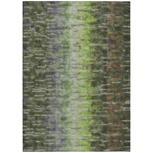 HomeRoots 10' Abstract Washable Indoor/Outdoor Area Rug in Olive Green, Brown & Purple - Durable & Stylish! 659119