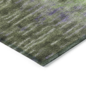 HomeRoots 10' Abstract Washable Indoor/Outdoor Area Rug in Olive Green, Brown & Purple - Durable & Stylish! 659119