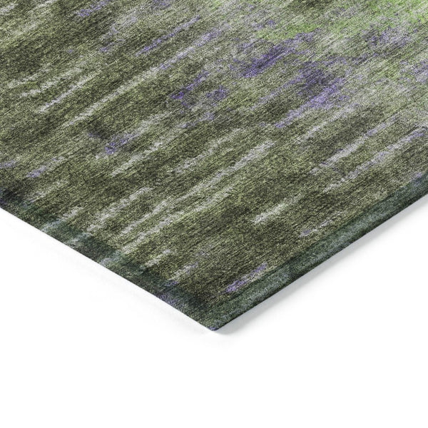 HomeRoots 10' Abstract Washable Indoor/Outdoor Area Rug in Olive Green, Brown & Purple - Durable & Stylish! 659119