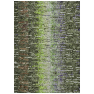 HomeRoots 10' Abstract Washable Indoor/Outdoor Area Rug in Olive Green, Brown & Purple - Durable & Stylish! 659119