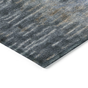 HomeRoots 8' X 10' Contemporary Teal Blue & Gray Abstract Area Rug - Washable, Indoor/Outdoor, Easy Care! 659123