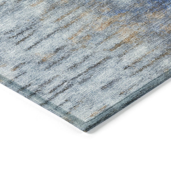 HomeRoots 8' Round Abstract Blue and Ivory Washable Rug - Stylish, Durable, Indoor/Outdoor Design for Any Space 659128