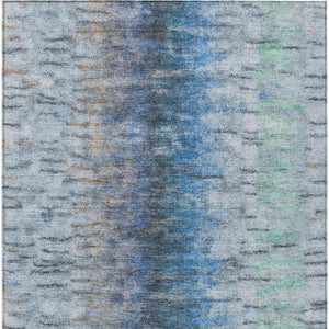 HomeRoots 8' X 10' Blue and Ivory Abstract Area Rug - Stylish, Washable, Indoor/Outdoor Decor for Every Space 659129