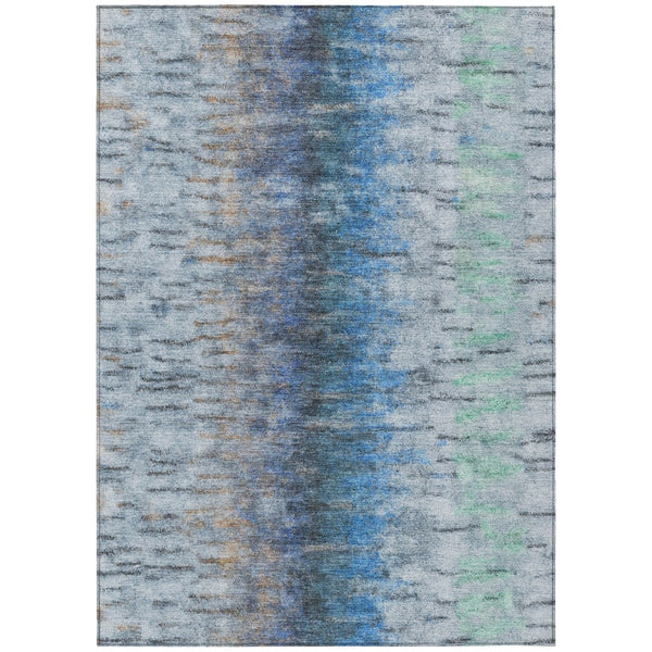 HomeRoots 10' Blue and Ivory Abstract Washable Area Rug - Stylish, Durable, Indoor/Outdoor, Machine-Washable Design 659131