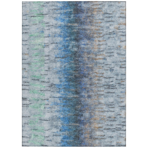 HomeRoots 10' Blue and Ivory Abstract Washable Area Rug - Stylish, Durable, Indoor/Outdoor, Machine-Washable Design 659131
