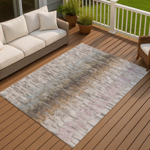 HomeRoots 8' X 10' Washable Indoor Outdoor Area Rug in Brown, Taupe & Ivory - Durable, Stylish & Easy Care! 659135