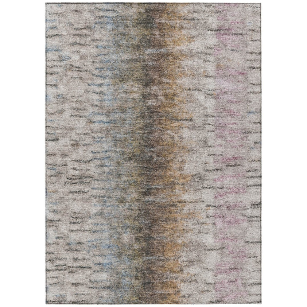 HomeRoots 8' X 10' Washable Indoor Outdoor Area Rug in Brown, Taupe & Ivory - Durable, Stylish & Easy Care! 659135