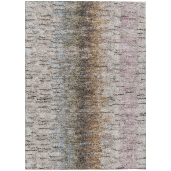 HomeRoots 8' X 10' Washable Indoor Outdoor Area Rug in Brown, Taupe & Ivory - Durable, Stylish & Easy Care! 659135