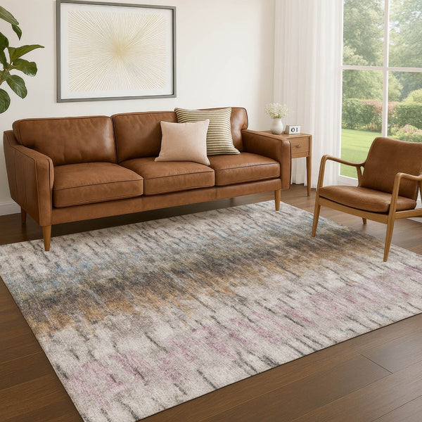 HomeRoots 8' X 10' Washable Indoor Outdoor Area Rug in Brown, Taupe & Ivory - Durable, Stylish & Easy Care! 659135