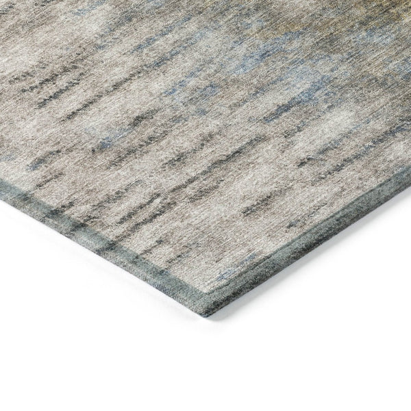 HomeRoots 9' X 12' Abstract Area Rug in Brown Taupe and Ivory - Stylish, Durable, Washable for Indoor/Outdoor Use 659136