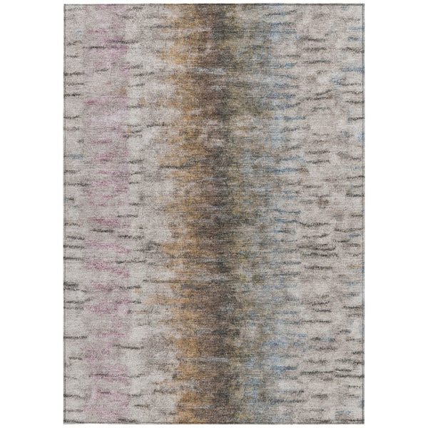 HomeRoots 10' Modern Abstract Washable Area Rug in Brown Taupe & Ivory - Indoor/Outdoor Versatile Design! 659137