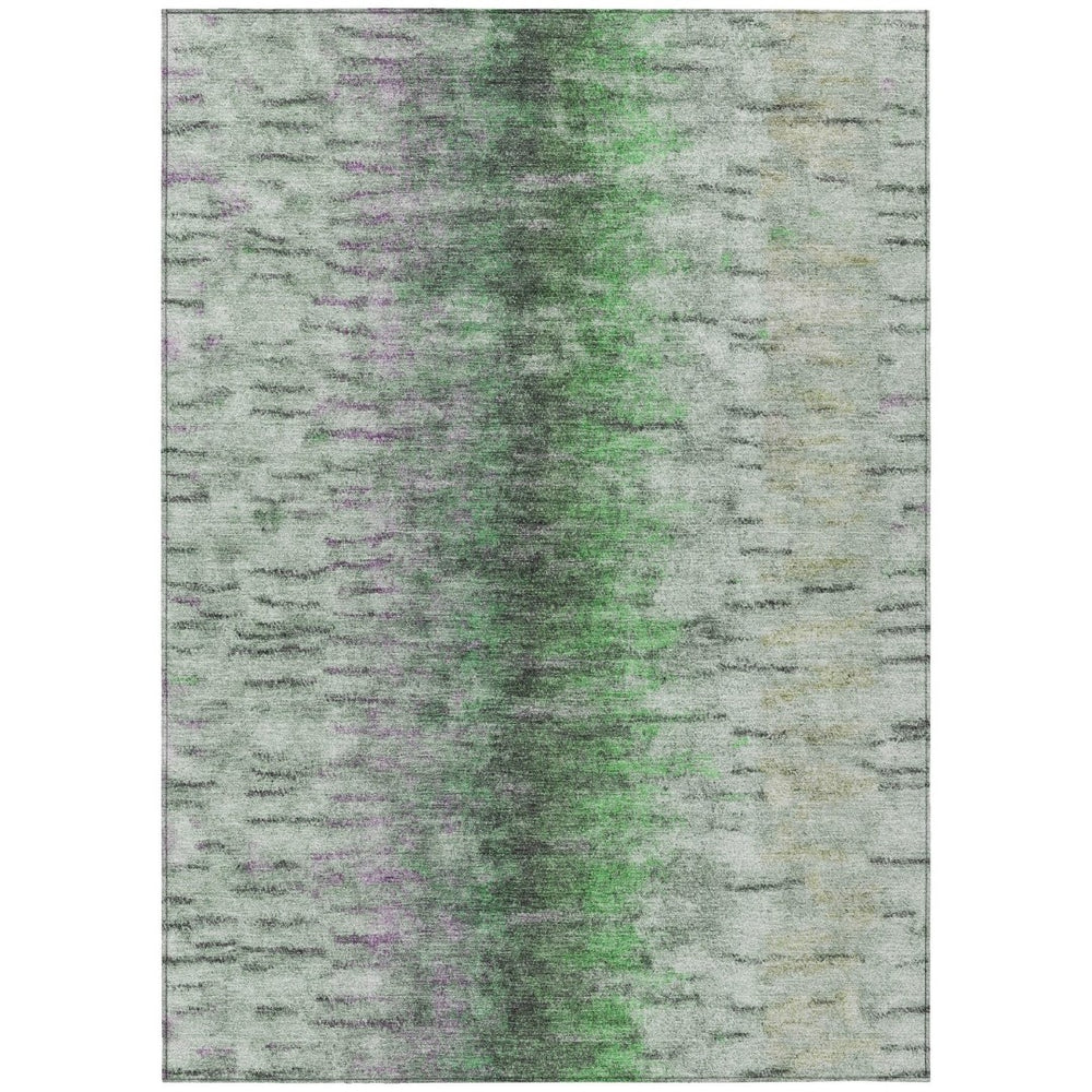 HomeRoots 8' X 10' Modern Abstract Area Rug in Green, Gray, Ivory - Washable, Durable for Indoor & Outdoor Use 659141