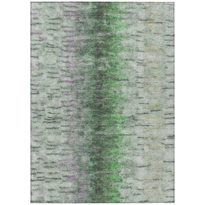 HomeRoots 8' X 10' Modern Abstract Area Rug in Green, Gray, Ivory - Washable, Durable for Indoor & Outdoor Use 659141