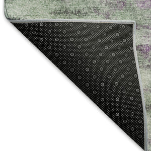 HomeRoots 8' X 10' Modern Abstract Area Rug in Green, Gray, Ivory - Washable, Durable for Indoor & Outdoor Use 659141