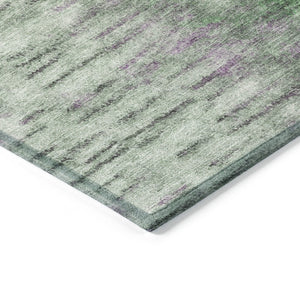 HomeRoots 8' X 10' Modern Abstract Area Rug in Green, Gray, Ivory - Washable, Durable for Indoor & Outdoor Use 659141