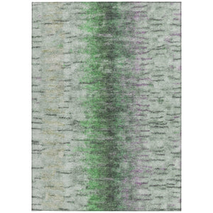 HomeRoots 9' X 12' Stylish Green, Gray & Ivory Abstract Washable Indoor/Outdoor Area Rug - Durable & Versatile 659142
