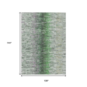 HomeRoots 9' X 12' Stylish Green, Gray & Ivory Abstract Washable Indoor/Outdoor Area Rug - Durable & Versatile 659142
