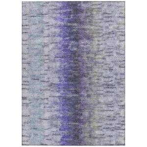 HomeRoots 5' Elegant Purple, Ivory & Gray Abstract Washable Area Rug for Indoor/Outdoor Spaces - Durable & Stylish 659145