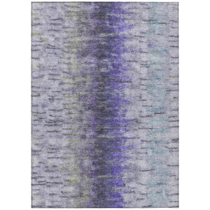 HomeRoots 5' Elegant Purple, Ivory & Gray Abstract Washable Area Rug for Indoor/Outdoor Spaces - Durable & Stylish 659145