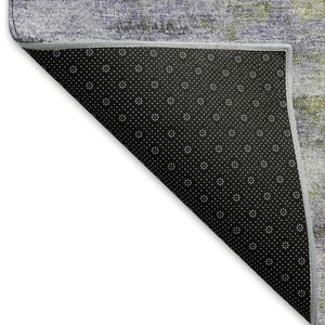 HomeRoots 5' Elegant Purple, Ivory & Gray Abstract Washable Area Rug for Indoor/Outdoor Spaces - Durable & Stylish 659145