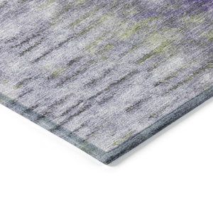 HomeRoots 5' Elegant Purple, Ivory & Gray Abstract Washable Area Rug for Indoor/Outdoor Spaces - Durable & Stylish 659145