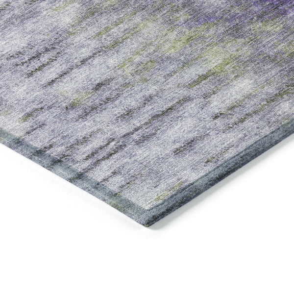 HomeRoots 5' Elegant Purple, Ivory & Gray Abstract Washable Area Rug for Indoor/Outdoor Spaces - Durable & Stylish 659145