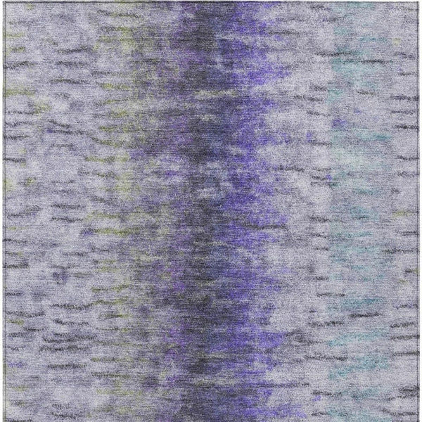 HomeRoots 5' Elegant Purple, Ivory & Gray Abstract Washable Area Rug for Indoor/Outdoor Spaces - Durable & Stylish 659145