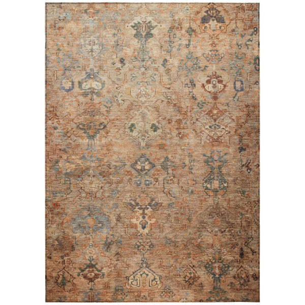 HomeRoots 9' X 12' Copper and Gray Medallion Area Rug - Stylish, Washable, Durable for Indoor & Outdoor Use 659160
