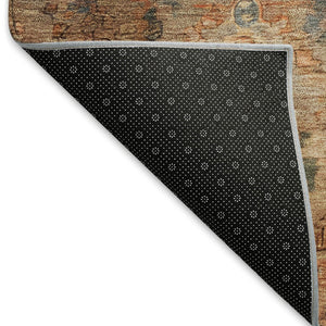 HomeRoots 9' X 12' Copper and Gray Medallion Area Rug - Stylish, Washable, Durable for Indoor & Outdoor Use 659160
