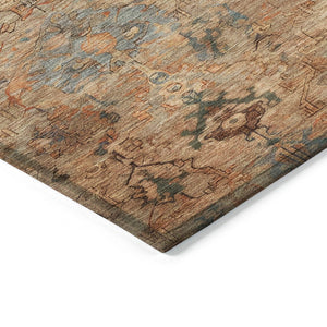 HomeRoots 9' X 12' Copper and Gray Medallion Area Rug - Stylish, Washable, Durable for Indoor & Outdoor Use 659160