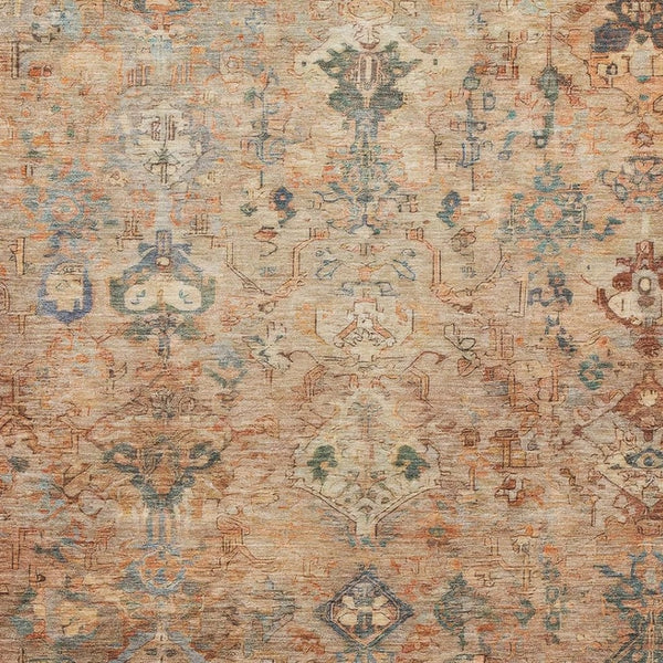 HomeRoots 9' X 12' Copper and Gray Medallion Area Rug - Stylish, Washable, Durable for Indoor & Outdoor Use 659160