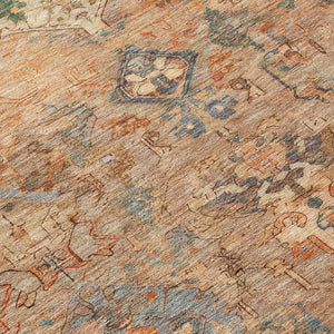 HomeRoots 9' X 12' Copper and Gray Medallion Area Rug - Stylish, Washable, Durable for Indoor & Outdoor Use 659160