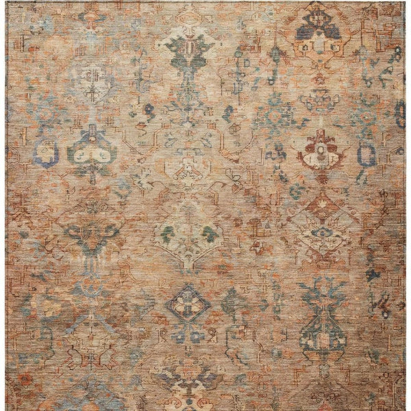 HomeRoots 10' Copper and Gray Medallion Washable Area Rug - Durable Indoor/Outdoor Style for High Traffic Spaces 659161