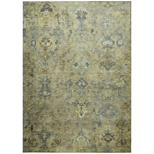 HomeRoots 10' Classic Medallion Washable Area Rug in Green, Blue & Ivory - Durable Indoor/Outdoor Design! 659167