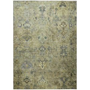 HomeRoots 10' Classic Medallion Washable Area Rug in Green, Blue & Ivory - Durable Indoor/Outdoor Design! 659167