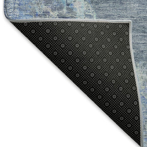 HomeRoots 10' Medallion Area Rug - Stylish Blue & Gray Washable Design for Indoor/Outdoor Durability & Comfort 659197