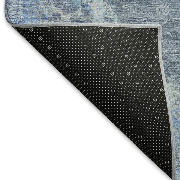 HomeRoots 10' Medallion Area Rug - Stylish Blue & Gray Washable Design for Indoor/Outdoor Durability & Comfort 659197