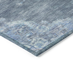HomeRoots 10' Medallion Area Rug - Stylish Blue & Gray Washable Design for Indoor/Outdoor Durability & Comfort 659197