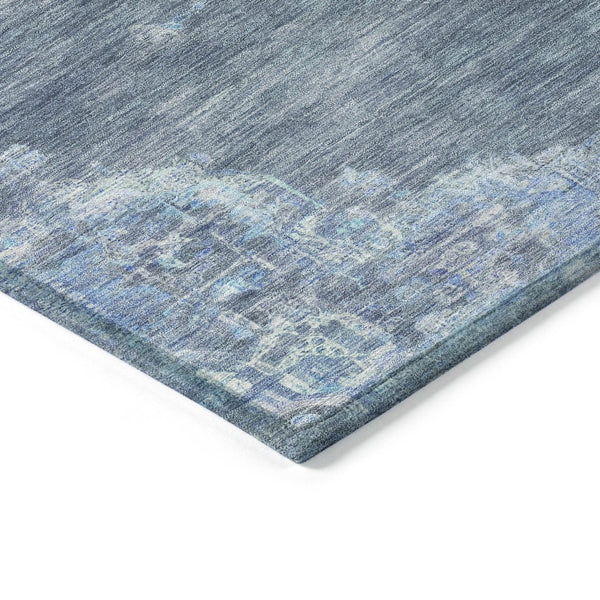 HomeRoots 10' Medallion Area Rug - Stylish Blue & Gray Washable Design for Indoor/Outdoor Durability & Comfort 659197