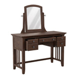 OSP Home Furnishings Modern Mission Vanity and Mirror Vintage Oak