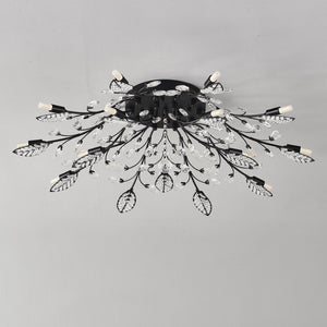 English Elm 15-light Matte Black Farmhouse Chandelier Seeded Glass Globes for Dining Room W5008P466520