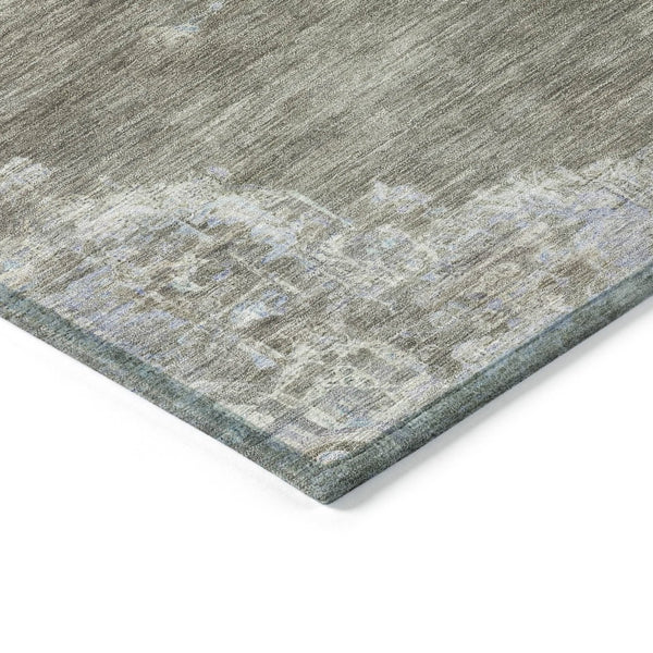 HomeRoots 9' Washable Indoor Outdoor Area Rug - Durable Brown Beige Blue Medallion Design for Every Space 659202