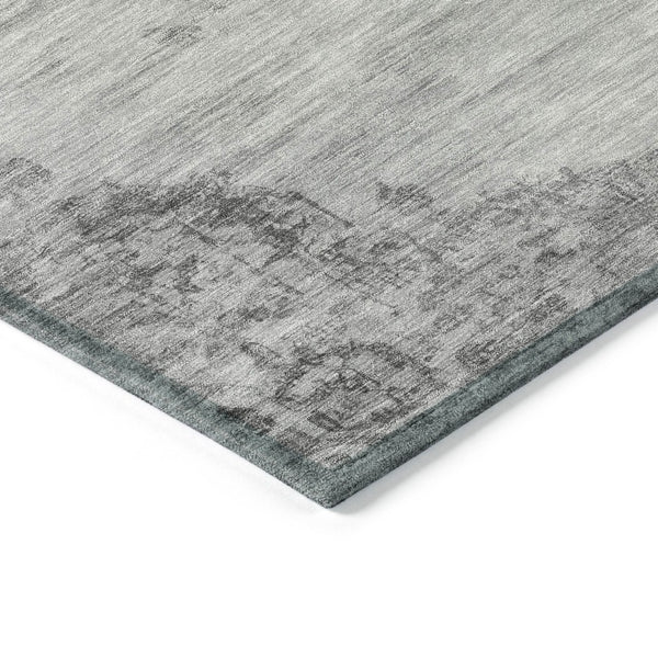HomeRoots 10' Gray and Silver Medallion Washable Area Rug - Stylish, Durable, Indoor/Outdoor Comfort for All Spaces 659215