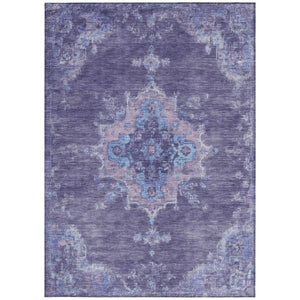 HomeRoots 10' X 14' Medallion Indoor Outdoor Area Rug - Purple & Blue, Washable, Durable, Family-Friendly Design 659221