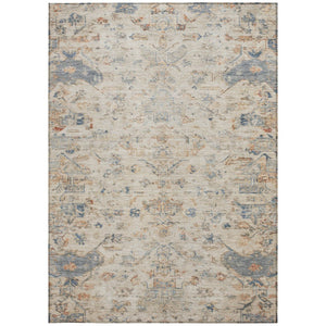HomeRoots 5' X 8' Beige and Gray Medallion Indoor-Outdoor Area Rug - Stylish, Durable, Washable for Any Space 659235