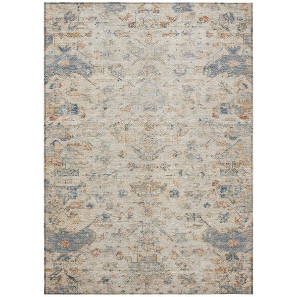 HomeRoots 9' X 12' Washable Beige and Gray Medallion Area Rug - Stylish, Durable, Indoor/Outdoor Versatility! 659238